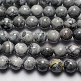 Meihan 8mm Map Stone Smooth Round Beads Set for Jewelry Making