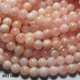 Meihan 8mm 10mm Morganite Round Gem Stone Beads