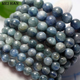 Natural Kyanite Smooth Round Stone Beads Bracelet