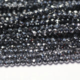 Meihan Terahertz 2.2mm Faceted Round Loose Beads for DIY Bracelet