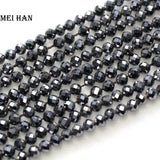 Meihan Terahertz 4?0.2mm Faceted Round Loose Beads for DIY Bracelet