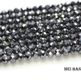Meihan Terahertz 4?0.2mm Faceted Round Loose Beads for DIY Bracelet