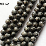 Meihan Natural Larvikite Labradorite Round Loose Beads Stone for Jewelry Making