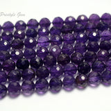 Meihan A+ 8mm Amethyst Faceted Round Loose Stone Beads
