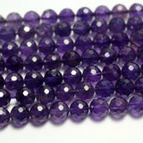 Meihan A+ 8mm Amethyst Faceted Round Loose Stone Beads