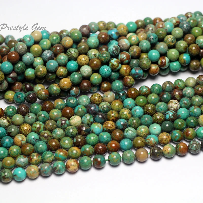 Meihan Anhui Turquoise 6.5mm Round Beads for DIY Bracelet