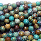 Meihan Natural Anhui Turquoise 6.5mm Smooth Round Beads for Jewelry Making