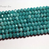 Meihan Mozambique Amazonite Faceted Rondelle Beads