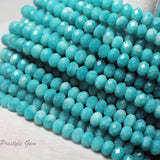 Meihan Mozambique Amazonite Faceted Rondelle Beads
