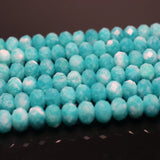Meihan Mozambique Amazonite Faceted Rondelle Beads