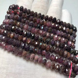 Meihan Natural Ruby Faceted Rondelle Loose Beads for Jewelry Making