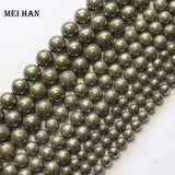 Meihan Pyrite Smooth Round Loose Beads 6mm 8mm 10mm 12mm