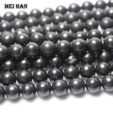Meihan 8mm & 9.5-10mm Shungite Round Stone Beads for Jewelry Making