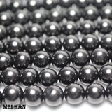 Meihan 8mm & 9.5-10mm Shungite Round Stone Beads for Jewelry Making