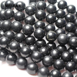 Meihan 8mm & 9.5-10mm Shungite Round Stone Beads for Jewelry Making