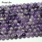 Meihang 7.5-8mm 10mm Amethyst Quartz Beads Set for DIY Jewelry