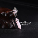 Melkaba Double Hexagon Pendant Natural Crystal Pendant With Six Pointed Stars