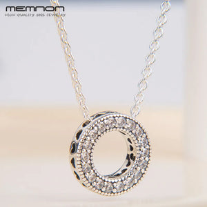 Autumn Silver S925 Hearts Necklace Sterling Silver Round Pendant for Women