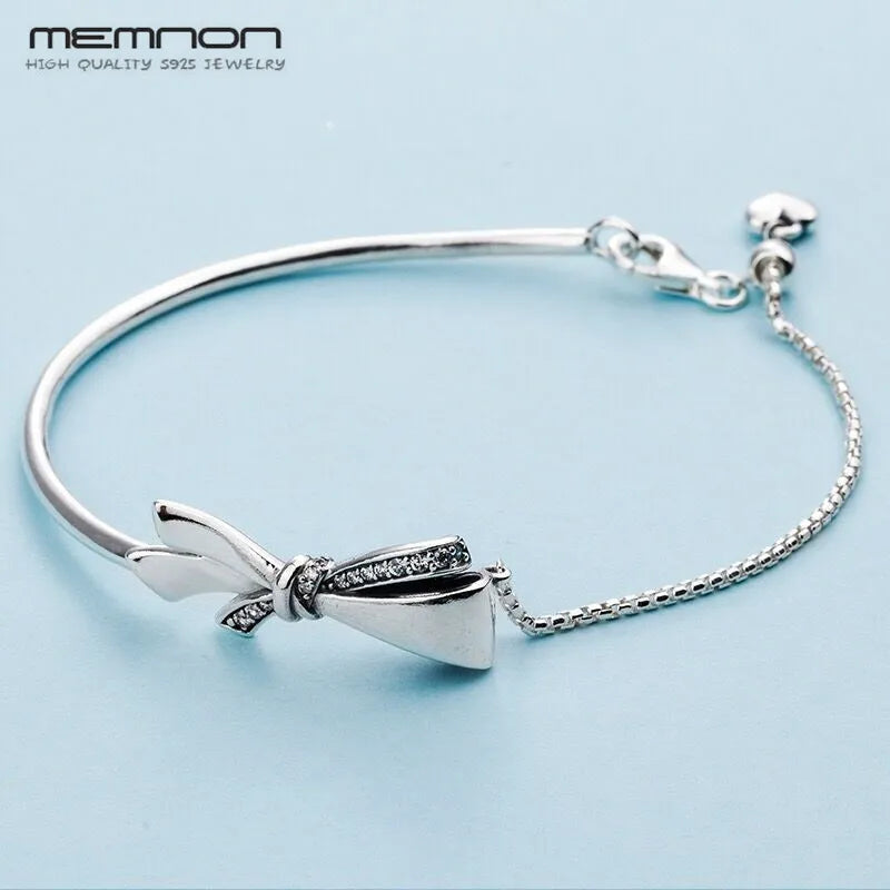 925 Sterling Silver Mother's Bow Bracelet for Women YL242