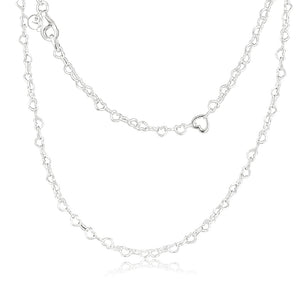 Spring Joined Hearts Necklace 925 Sterling Silver Chain Necklaces for Women