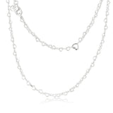 Spring Joined Hearts Necklace 925 Sterling Silver Chain Necklaces for Women
