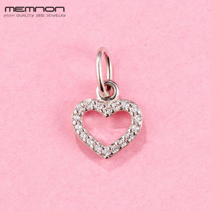 925 Silver Hearts Dangle Charms for Bracelet Necklace DIY LW354