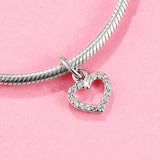 925 Silver Hearts Dangle Charms for Bracelet Necklace DIY LW354