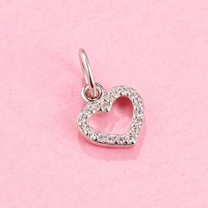 925 Silver Hearts Dangle Charms for Bracelet Necklace DIY LW354