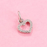 925 Silver Hearts Dangle Charms for Bracelet Necklace DIY LW354
