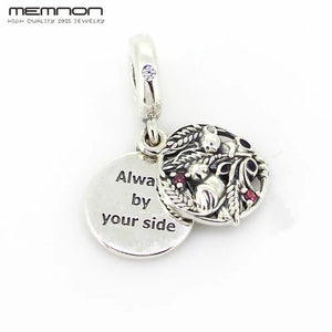 925 Sterling Silver Always By Your Side Enamel Charm Pendant