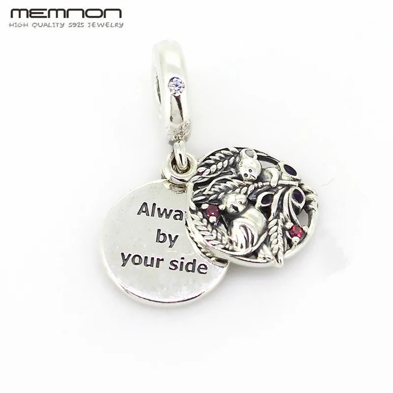 925 Sterling Silver Always By Your Side Enamel Charm Pendant