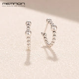925 Sterling Silver String of Beads Hoop Earrings for Women