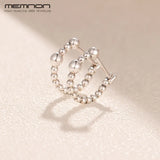 925 Sterling Silver String of Beads Hoop Earrings for Women