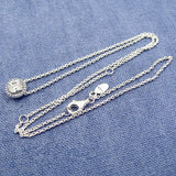 Autumn Link Chain Necklace 925 Sterling Silver Elegance Pendant Jewelry
