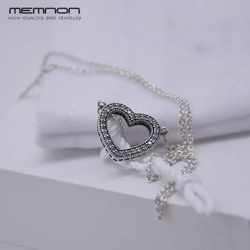 Loving Hearts Necklace 925 Sterling Silver Pendant Rose for Women