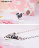 925 Heart Pendant Necklace Sterling Silver Link Chain Snowflake Jewelry