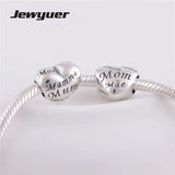925 Sterling Silver Mum Heart Charms for Bracelet Bangles DIY - BE137