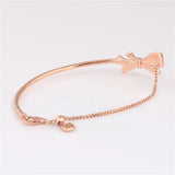 925 Sterling Silver Mother's Rose Bow Bracelet for Women