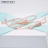 Sterling Silver Rose Bow Link Chain Necklace for Women