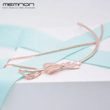 Sterling Silver Rose Bow Link Chain Necklace for Women