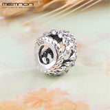 925 Silver Dazzling Grain Swirls Beads Golden Charms DIY Jewelry