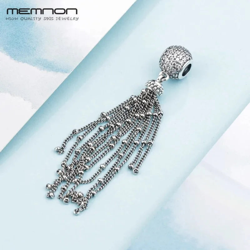 Spring Enchanted Tassel Pendant 925 Sterling Silver Charm