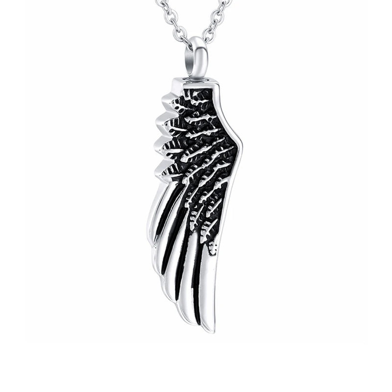 Angel Wing Urn Pendant Stainless Steel Cremation Necklace