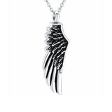 Angel Wing Urn Pendant Stainless Steel Cremation Necklace