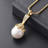 Memorial Cremation Jewelry Pearl Urn Pendant Ashes Holder Necklace