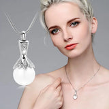 Memorial Cremation Jewelry Pearl Urn Pendant Ashes Holder Necklace