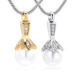 Memorial Cremation Jewelry Pearl Urn Pendant Ashes Holder Necklace
