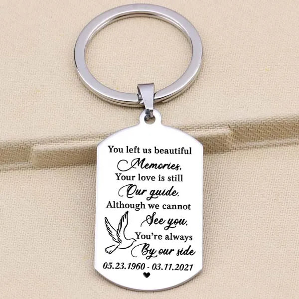 Custom Memorial Gift Keychain Loss of Keyring Engrave