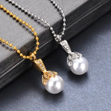 Stainless Steel Pearl Urn Pendant Necklace - Cremation Keepsake Ashes Holder