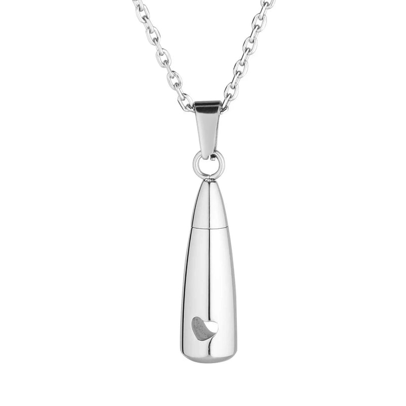 Waterproof Stainless Steel Ashes Urn Pendant Necklace with Fill Kit